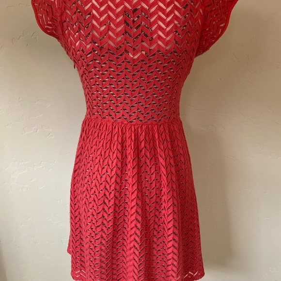 Anthropologie Yellow Bird Coral ZigZag lace Dress size S - Picture 2 of 6